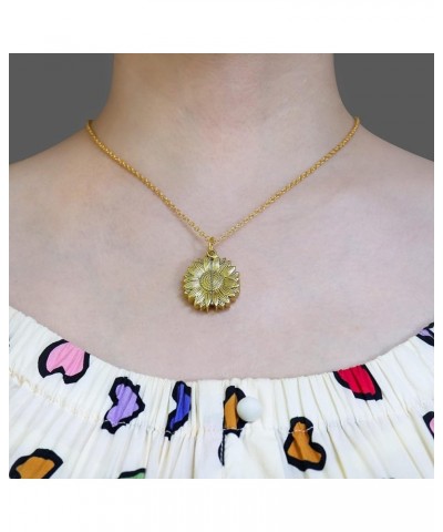 Sunshine engraved necklace letter sunflower pendant necklace jewelry Mother's Day gift female girlfriend G $7.75 Necklaces