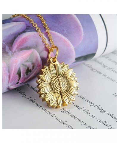 Sunshine engraved necklace letter sunflower pendant necklace jewelry Mother's Day gift female girlfriend G $7.75 Necklaces