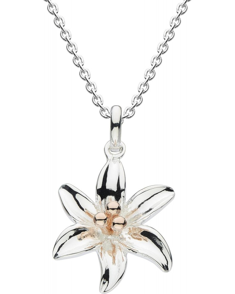 Sterling Silver Tiger Lily with Rose Gold Plate Pendant 9083RG024 $27.55 Pendants