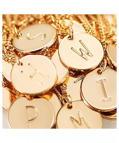 Initial Necklaces for Women 14K Gold Plated Dainty Letter Necklce Round Coin Disc Pendant Double Side Engraved A-Z Necklace P...