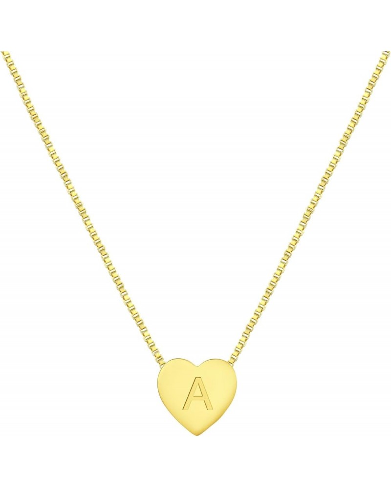 Initial Necklace 925 Sterling Silver Heart Letter Pendant 18K Gold A-Z Alphabet Necklace for Women Letter A $26.40 Necklaces