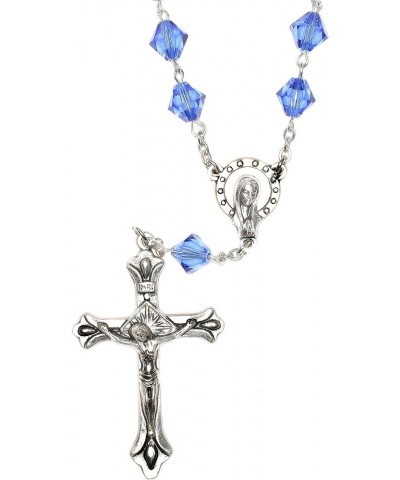 Austrian Crystal or Glass One Decade POCKET OR AUTO (Clasp for Hanging) Rosary - Includes Holy Card, Birth month meaning when...