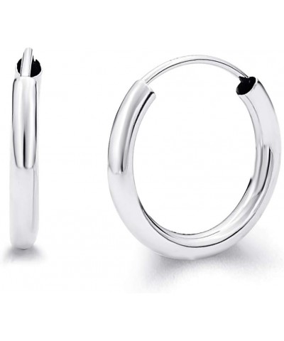 14k White Gold 2mm Thickness Endless Hoop Earrings - 9 Different Size Available 15 mm $30.72 Earrings