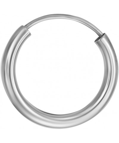 14k White Gold 2mm Thickness Endless Hoop Earrings - 9 Different Size Available 15 mm $30.72 Earrings