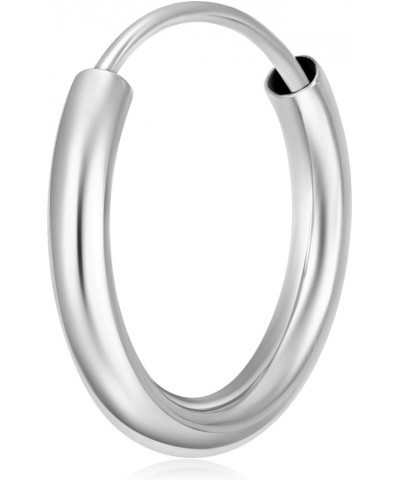 14k White Gold 2mm Thickness Endless Hoop Earrings - 9 Different Size Available 15 mm $30.72 Earrings