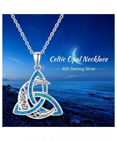 Celtic Moon Necklace 925 Sterling Silver Celtic Knot Moon Pendant, Crescent Irish Necklace Celtic Jewelry Gift for Women Men ...