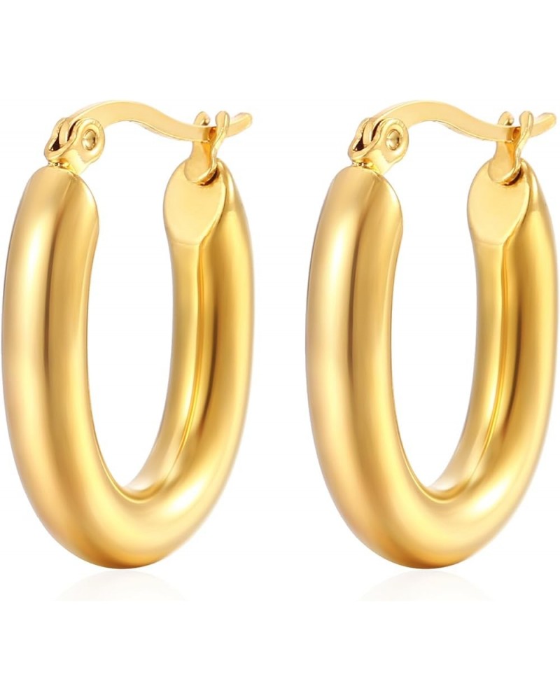 Vintage Boho 18K Golden Circle Round Hoop Earrings Stainless Steel Drop Earrings Jewelry for Women Girls(er006404) Style D $1...