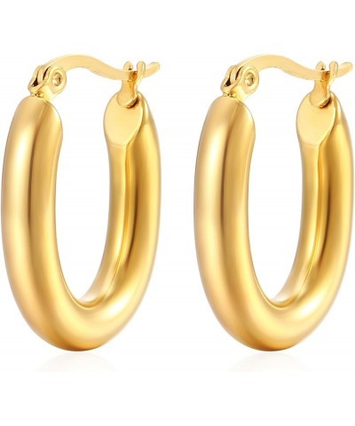 Vintage Boho 18K Golden Circle Round Hoop Earrings Stainless Steel Drop Earrings Jewelry for Women Girls(er006404) Style D $1...