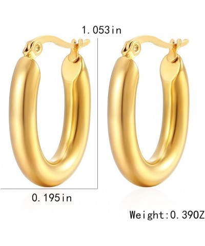 Vintage Boho 18K Golden Circle Round Hoop Earrings Stainless Steel Drop Earrings Jewelry for Women Girls(er006404) Style D $1...