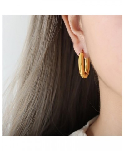 Vintage Boho 18K Golden Circle Round Hoop Earrings Stainless Steel Drop Earrings Jewelry for Women Girls(er006404) Style D $1...