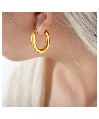 Vintage Boho 18K Golden Circle Round Hoop Earrings Stainless Steel Drop Earrings Jewelry for Women Girls(er006404) Style D $1...