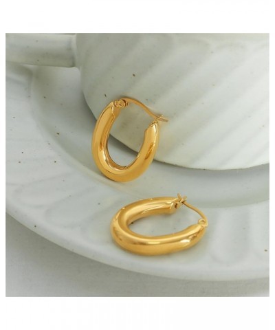 Vintage Boho 18K Golden Circle Round Hoop Earrings Stainless Steel Drop Earrings Jewelry for Women Girls(er006404) Style D $1...