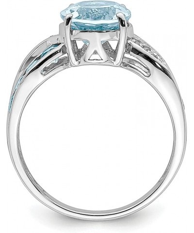 925 Sterling Silver Diamond Gemstone Ring 925 Sterling Silver - Blue Topaz - Size 6 $53.05 Rings