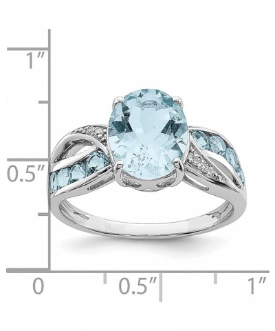 925 Sterling Silver Diamond Gemstone Ring 925 Sterling Silver - Blue Topaz - Size 6 $53.05 Rings