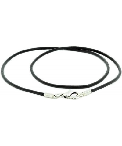 Authentic 2mm 3mm Leather Cord Charm Chain Necklace with 925 Sterling Silver Clasp Hypoallergenic Nickel Free Women Men Jewel...