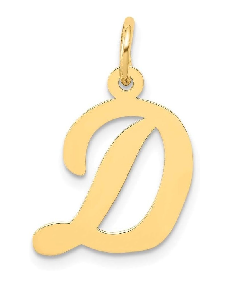 14k Gold Medium Script Letter Name Personalized Monogram Initial Charm Pendant Necklace Jewelry Gifts for Women in White Gold...