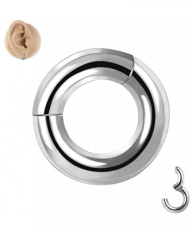 G23 Titanium 6G 8G 10G 12G Septum Rings Heavy Gauges Hinged Nose Rings Hoop Body Piercing Rings for Septum Nose Lip Jewelry C...