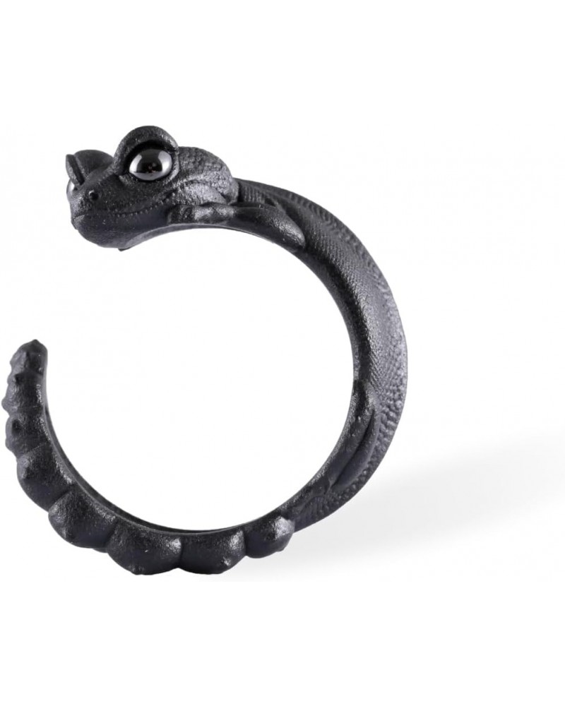 Knob Tail Gecko Ring Black Rings Lizard Gecko Rings Animal Jewelry Gift for Women Men Reptile Lovers 6 $13.58 Rings