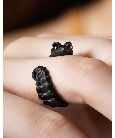 Knob Tail Gecko Ring Black Rings Lizard Gecko Rings Animal Jewelry Gift for Women Men Reptile Lovers 6 $13.58 Rings