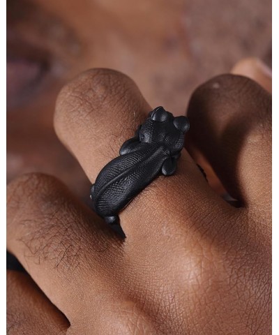 Knob Tail Gecko Ring Black Rings Lizard Gecko Rings Animal Jewelry Gift for Women Men Reptile Lovers 6 $13.58 Rings