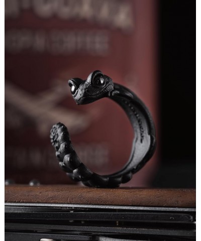 Knob Tail Gecko Ring Black Rings Lizard Gecko Rings Animal Jewelry Gift for Women Men Reptile Lovers 6 $13.58 Rings