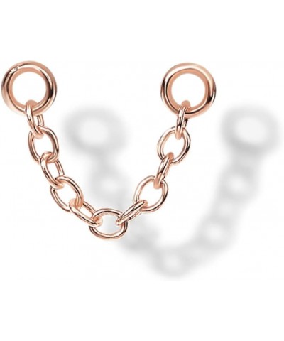 14K Gold Earrings Connector Chain for Women| Convertible Dangle Chain for Double Piercings 15mm Rose $7.98 Earrings