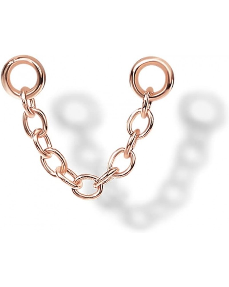 14K Gold Earrings Connector Chain for Women| Convertible Dangle Chain for Double Piercings 15mm Rose $7.98 Earrings