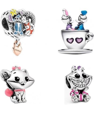 925 Sterling Silver Charms for Bracelets Cartoon DIY Christmas Birthday Gifts Beads for Women, 4PCS SET 4PCS-SET-W $11.50 Bra...