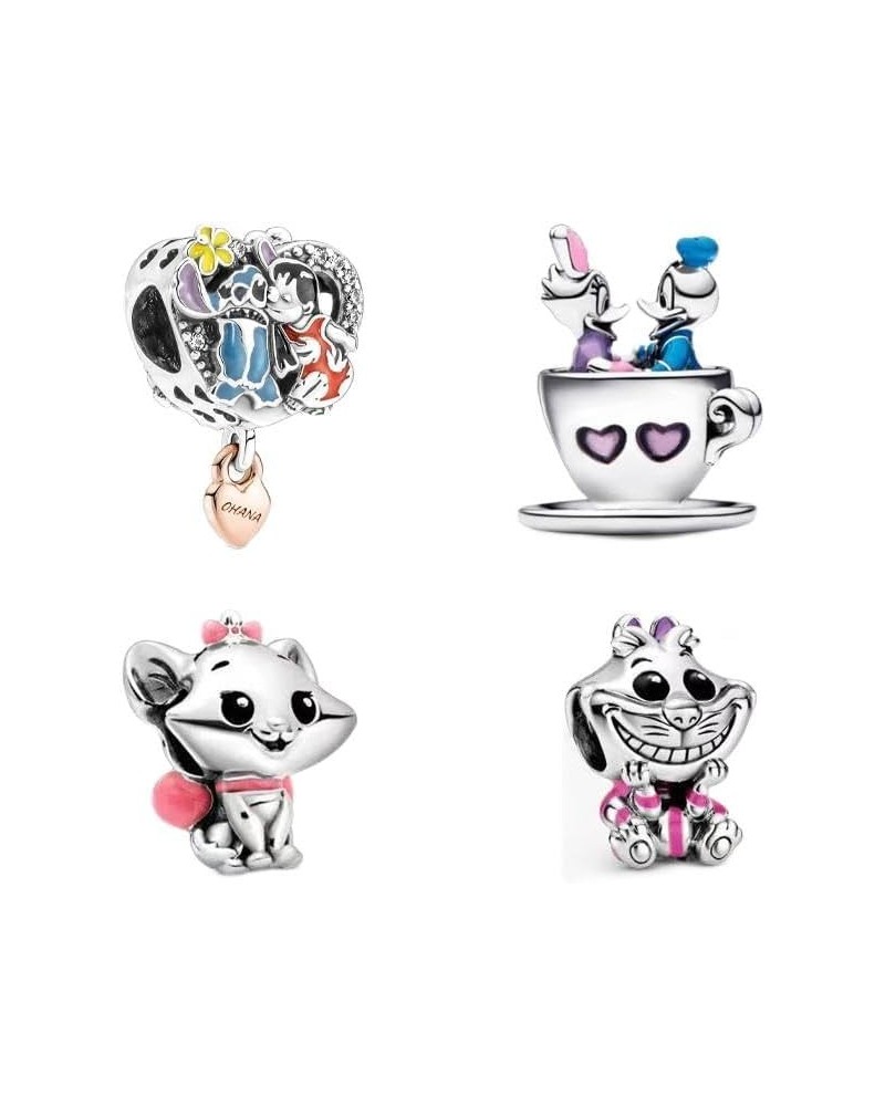 925 Sterling Silver Charms for Bracelets Cartoon DIY Christmas Birthday Gifts Beads for Women, 4PCS SET 4PCS-SET-W $11.50 Bra...