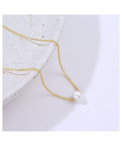 Dainty Pearl Pendant Necklace For Women Plated 14k Gold Elegant Freshwater Pearl Necklaces Toggle Paperclip Pearl Necklace Ha...