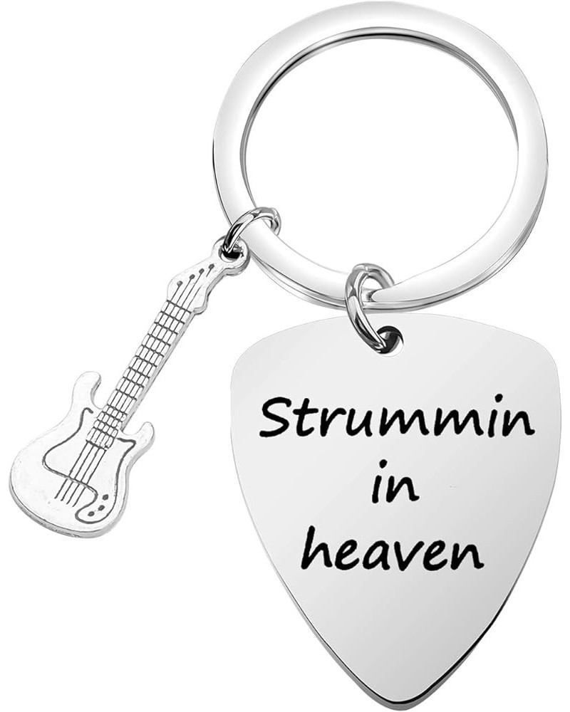 Memorial Guitar Keychain Music Memorial Guitar Pick Strummin In Heaven Keychain Stummin in Heaven K $10.36 Bracelets