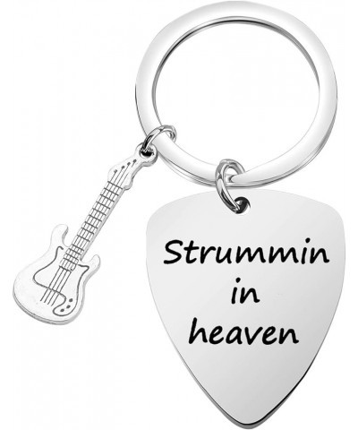 Memorial Guitar Keychain Music Memorial Guitar Pick Strummin In Heaven Keychain Stummin in Heaven K $10.36 Bracelets