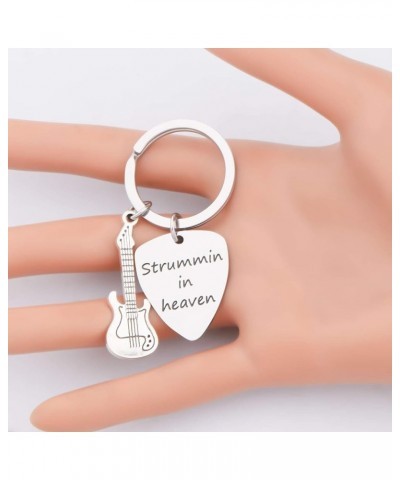 Memorial Guitar Keychain Music Memorial Guitar Pick Strummin In Heaven Keychain Stummin in Heaven K $10.36 Bracelets