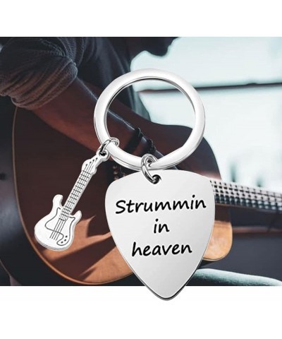 Memorial Guitar Keychain Music Memorial Guitar Pick Strummin In Heaven Keychain Stummin in Heaven K $10.36 Bracelets