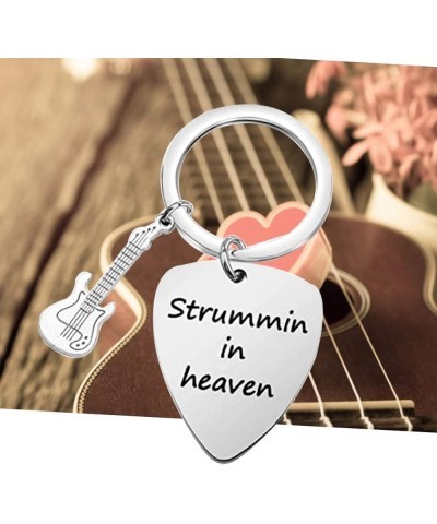 Memorial Guitar Keychain Music Memorial Guitar Pick Strummin In Heaven Keychain Stummin in Heaven K $10.36 Bracelets