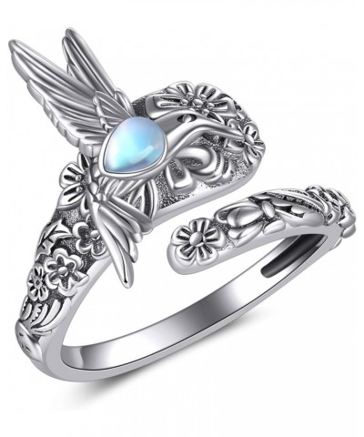 Hummingbird/Mushroom/Dragonfly/Sunflower Spoon Ring Sterling Silver Spoon Jewelry Gifts for Women Hummingbird8 $15.80 Rings