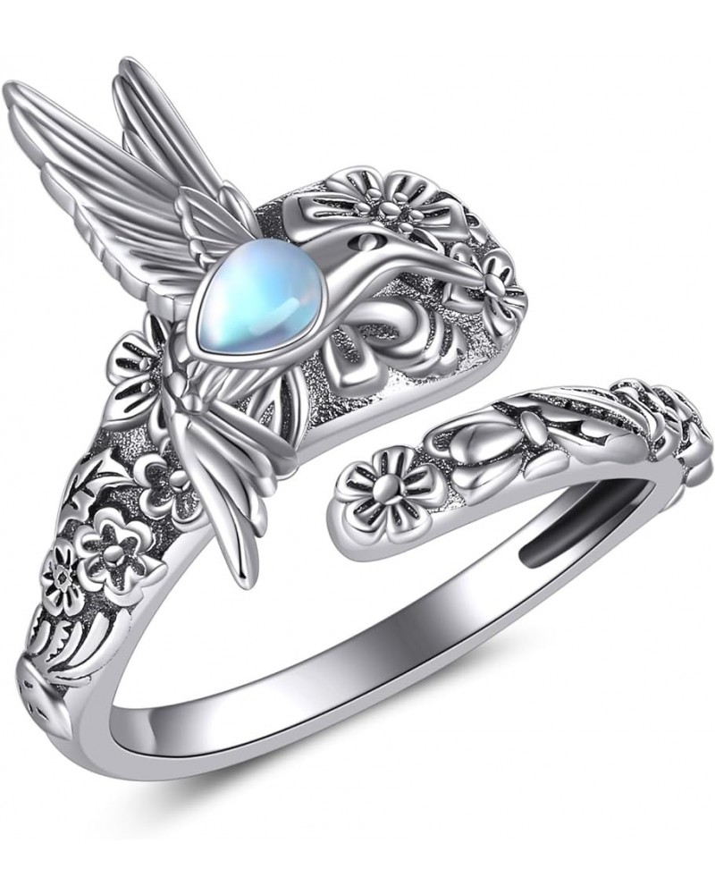 Hummingbird/Mushroom/Dragonfly/Sunflower Spoon Ring Sterling Silver Spoon Jewelry Gifts for Women Hummingbird8 $15.80 Rings