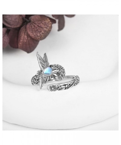 Hummingbird/Mushroom/Dragonfly/Sunflower Spoon Ring Sterling Silver Spoon Jewelry Gifts for Women Hummingbird8 $15.80 Rings