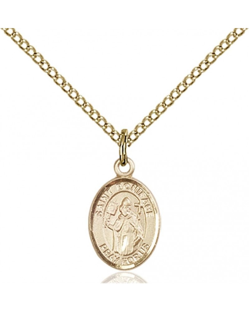 14KT Gold Filled Catholic Patron Saint Petite Charm Medal, 1/2 Inch Saint Boniface $42.50 Pendants