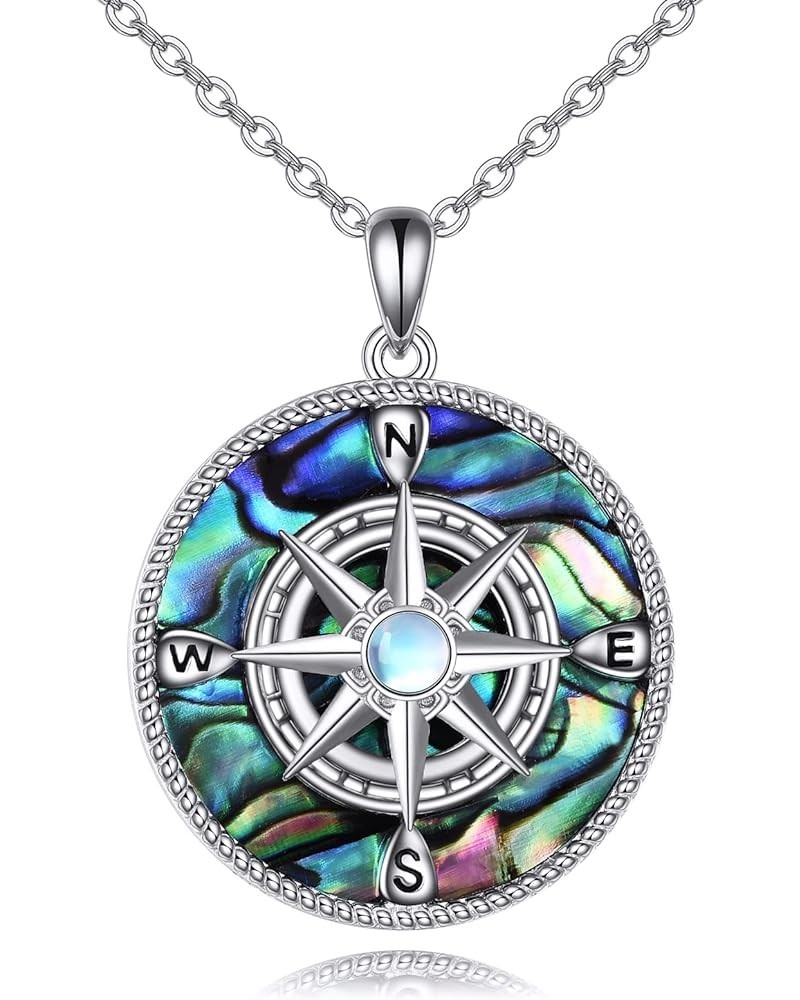 Sterling Silver Evil Eye/Celtic Knot/Compass/Sun and Moon Necklace Crystal Jewelry Birthday Christmas Gifts for Women Mom Wif...