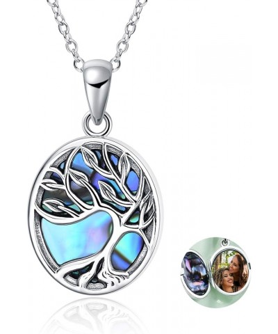 Personalized 925 Sterling Silver Sunflower/Tree of Life/Angel Wing Locket Necklace That Holds Pictures Custom Photo Sunflower...