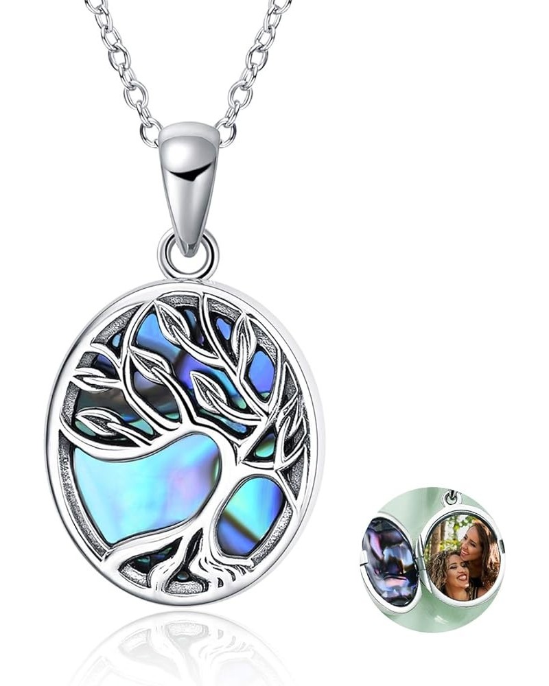 Personalized 925 Sterling Silver Sunflower/Tree of Life/Angel Wing Locket Necklace That Holds Pictures Custom Photo Sunflower...