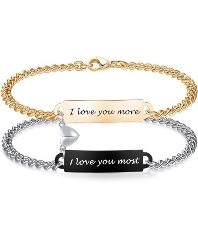 Valentine's Day Gift-Couples bracelets for him and her, Stainless Steel Relationships Matching Bracelets for Boyfriend Girlfr...