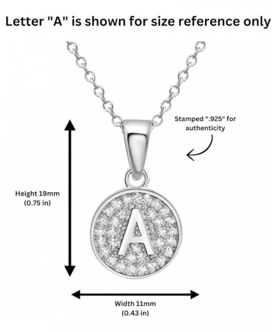 925 Sterling Silver Alphabet Letter Round Initial Pendant Necklace with Cubic Zirconia CZ Stones, Adjustable Chain Letter S $...