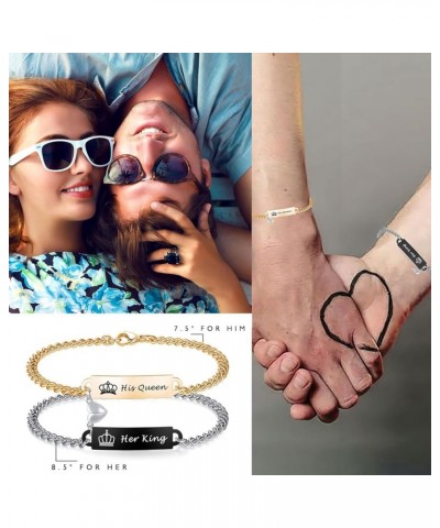 Valentine's Day Gift-Couples bracelets for him and her, Stainless Steel Relationships Matching Bracelets for Boyfriend Girlfr...