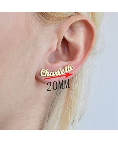 Pretty Personalized Name Earrings, Gold Plated Customized Stud Earrings for Womens Girls Olivia $10.84 Earrings