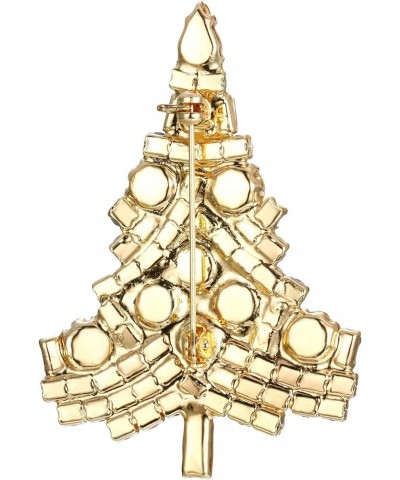 Women's Austrian Crystal Art Deco Daily Christmas Tree Brooch Sky Blue Gold-Tone $10.44 Brooches & Pins