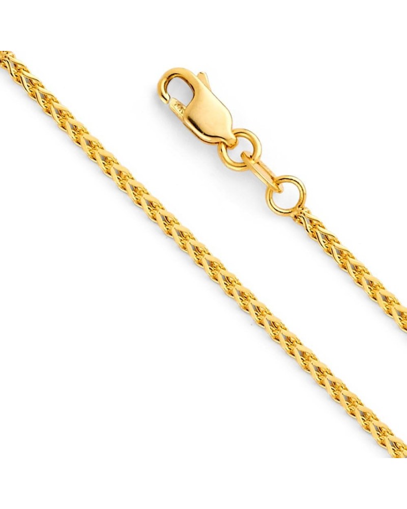 14k REAL Yellow OR White Gold 1.5mm Hollow Square Franco Chain Necklace with Lobster Claw Clasp Yellow Gold 24.0 Inches $68.6...