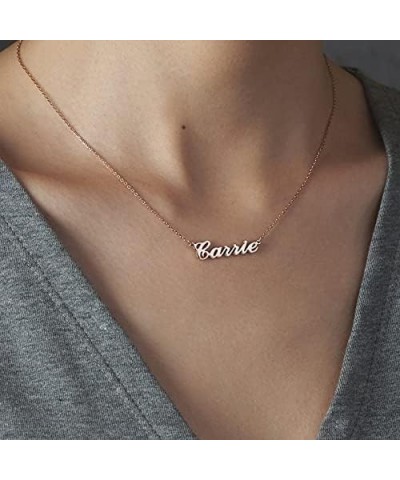 Name Necklace Personalized, Sterling Silver Custom Nameplate Necklace Charm Jewelry Gift for Women Copper Name Necklace - Ros...