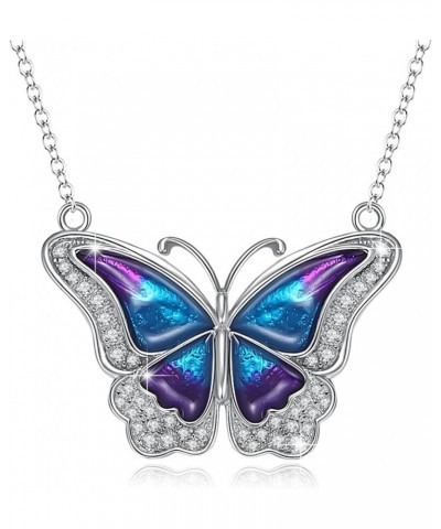 Butterfly Jewelry Butterfly Necklace for Women 925 Sterling Silver Abalone Shell/Moonstone/Opal/Black Dainty Butterfly Pendan...